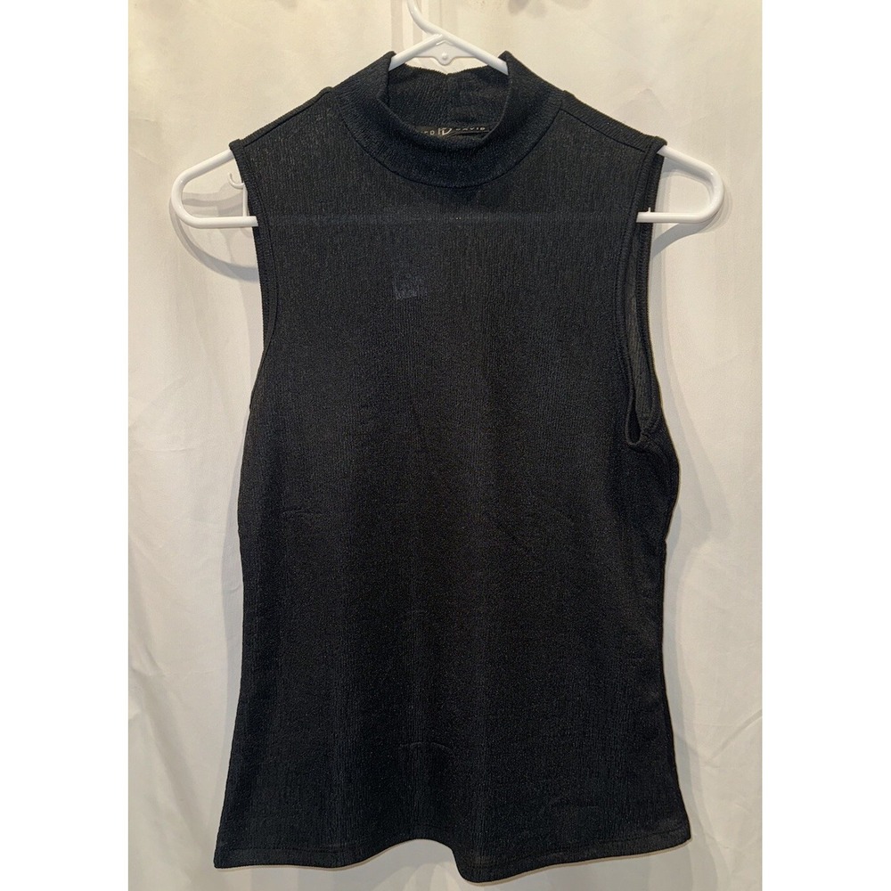 Woman Top Blouse Shirt Fred David Black Sleeveless blouse Size Small New
